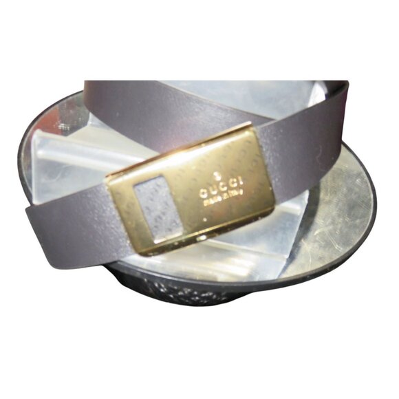 Gucci Black Leather Gold Buckle Logo Plaque Belt sz 38 95/38 (46 inches) - Picture 7 of 7